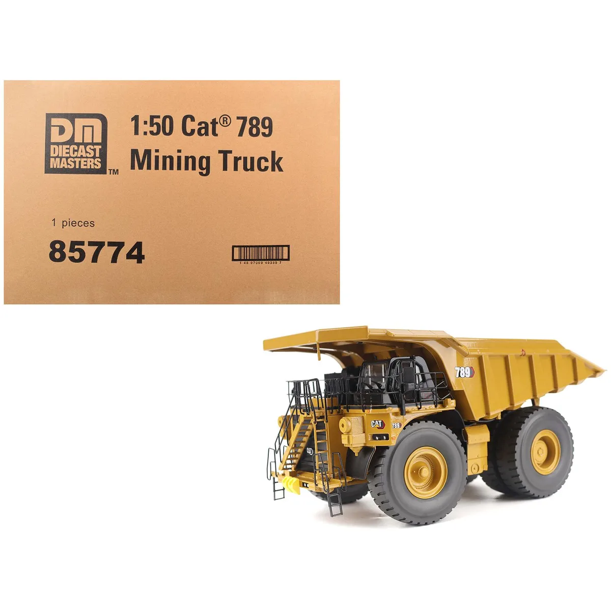 DieCast Masters DieCast Masters CAT 789 Mining Truck Yellow High Line 1/50 hobby collectible — product photo