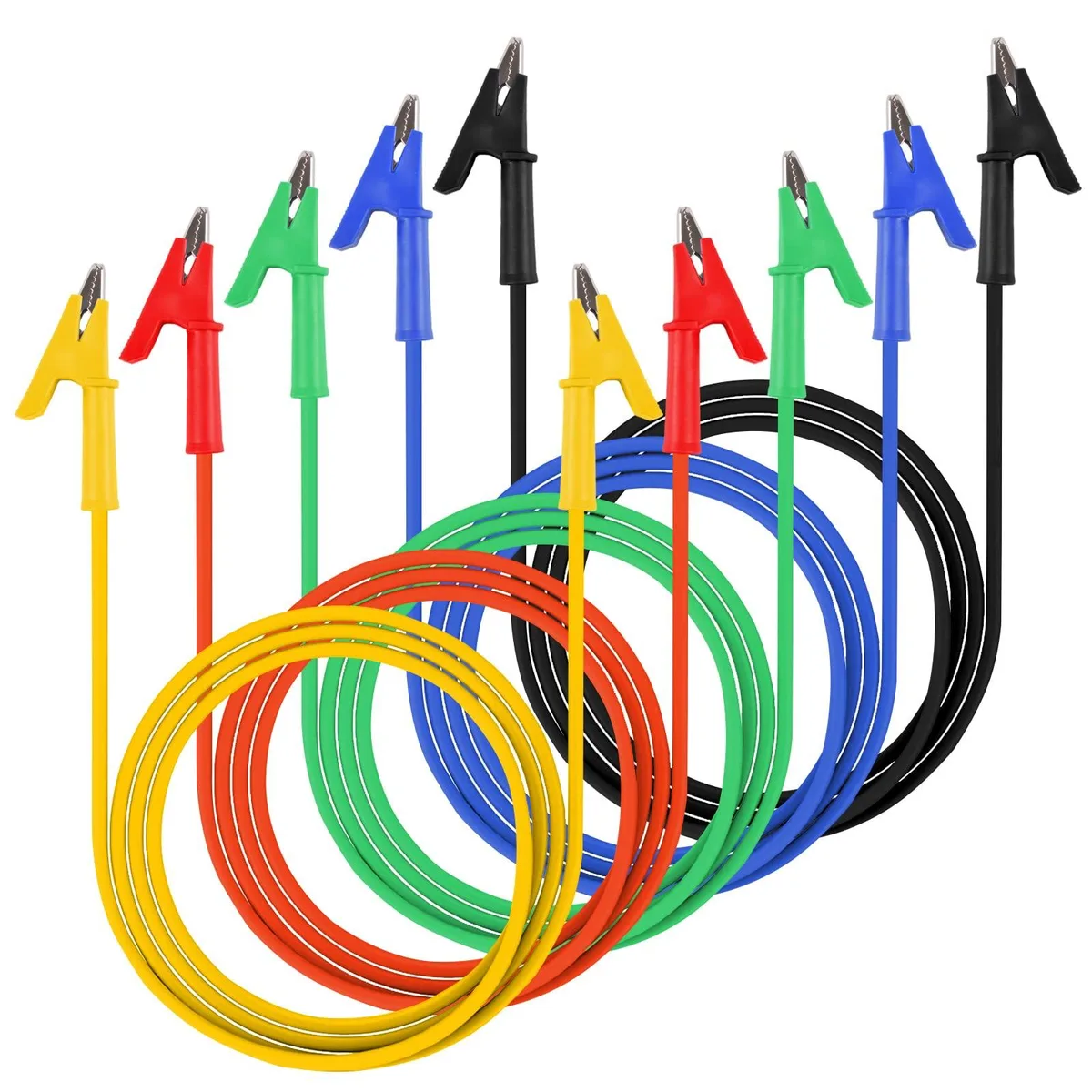 KEHIPI KEHIPI WG-0005 5PCS Dual Ended Alligator Clips Test Leads 15A 1500V 3.3ft electrician tool — product photo