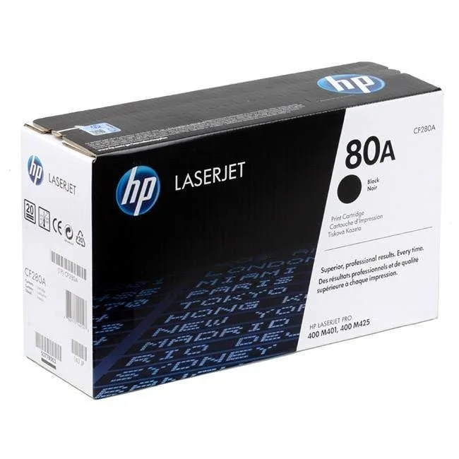 HP HP 80A CF280A Black Toner Cartridge 2,560 Pages — product photo