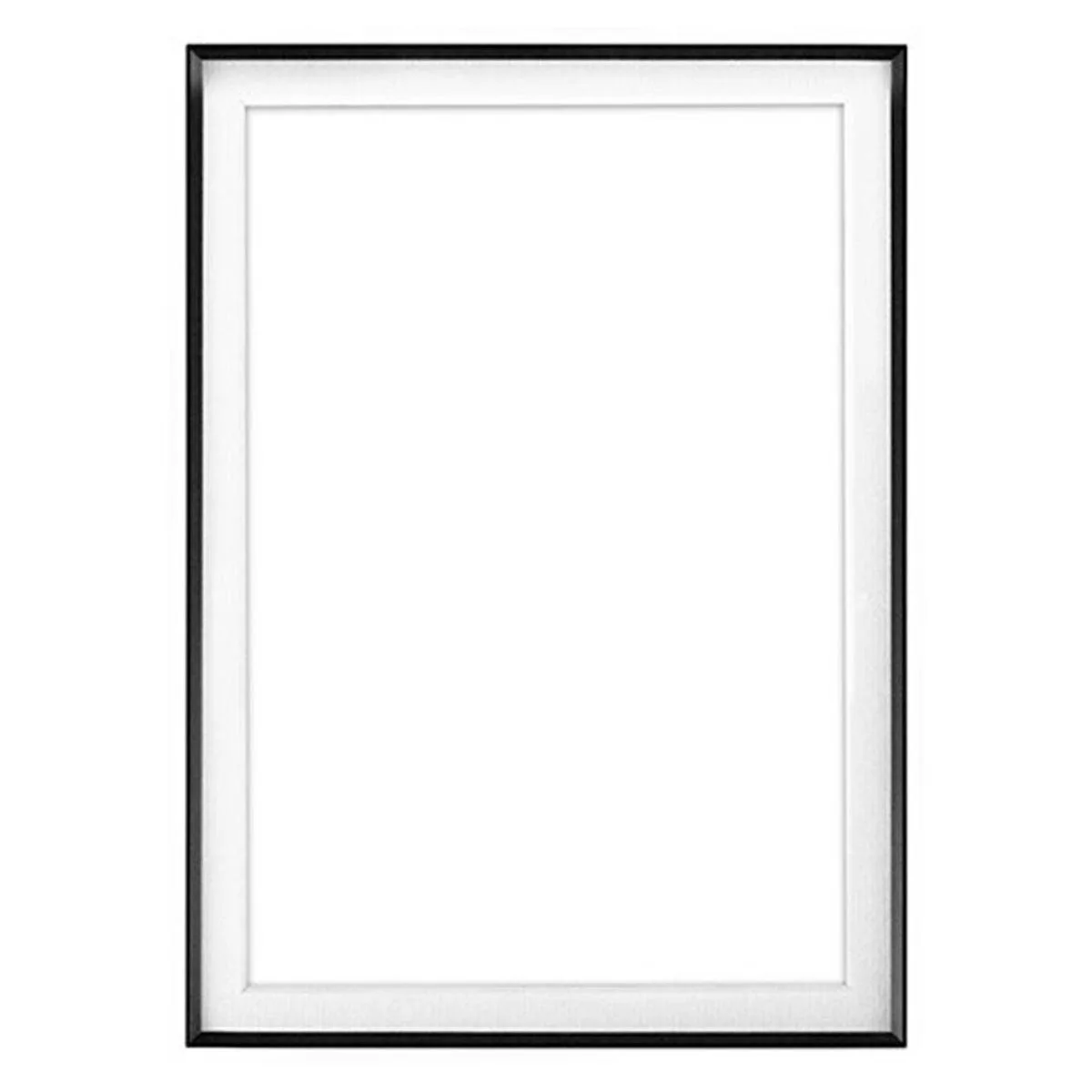 Black aluminum 8x10 frame with thin face and white mat