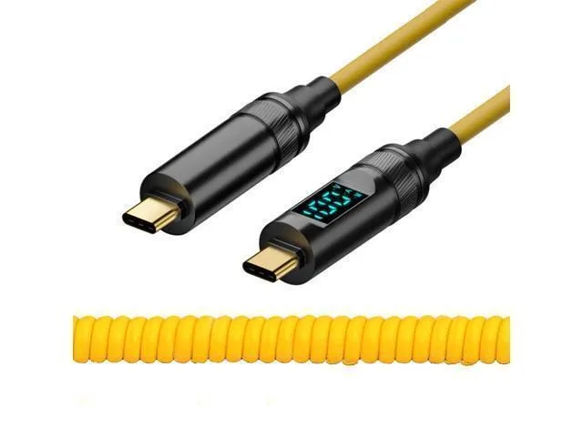 LORDWORLD LORDWORLD USB4 coiled cable 20Gbps 100W LED 180cm — product photo
