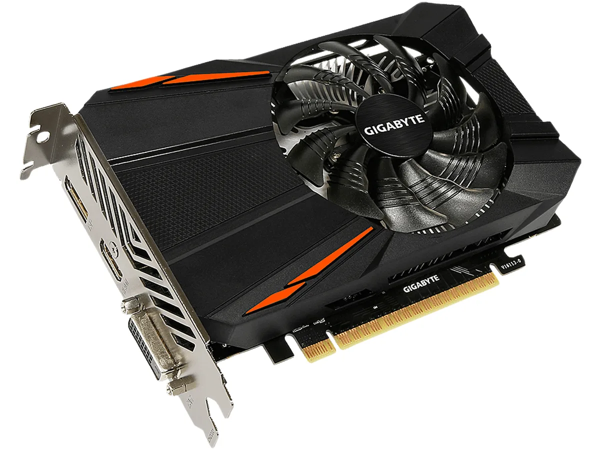 GIGABYTE GIGABYTE GV-N1050D5-3GD GeForce GTX 1050 3GB graphics card — product photo
