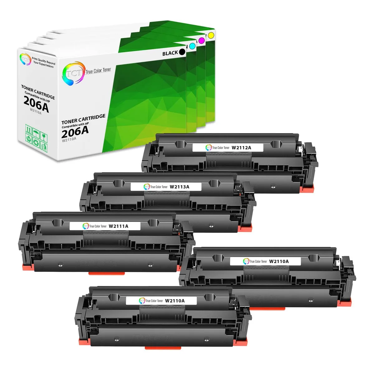 True Color Toner True Color Toner 206A 5-pack toner cartridges — product photo