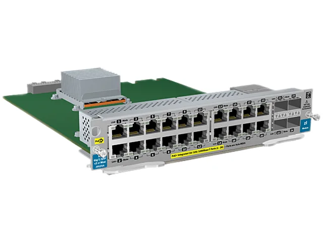 HPE HPE J9535A 20-port Gig-T PoE+ / 4-port SFP v2 zl switch module — product photo