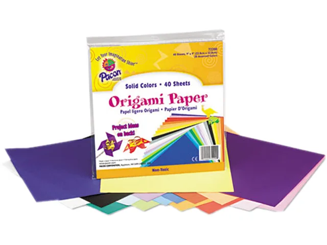Pacon Pacon 72200 Origami Paper 30 lbs 9 x 9 Assorted Bright Colors 40 Sheets — product photo