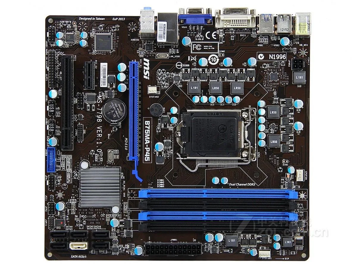 MSI MSI B75MA-P45 LGA 1155 B75 DDR3 32GB Micro ATX Intel motherboard — product photo