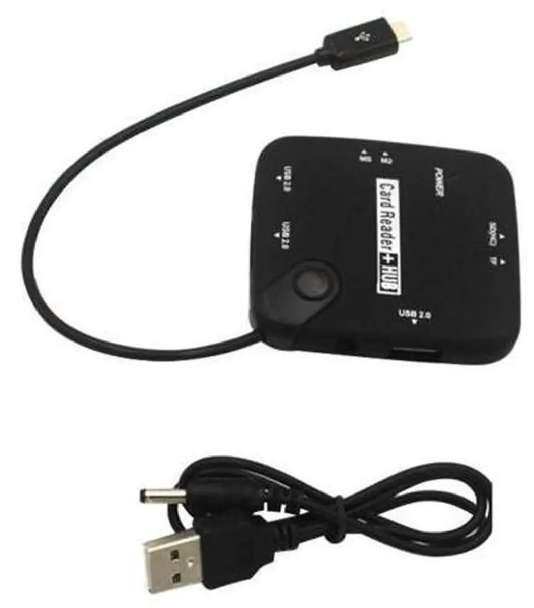 SMUGDESK SMUGDESK 3-Port OTG USB 2.0 Hub Adapter with Card Reader — product photo