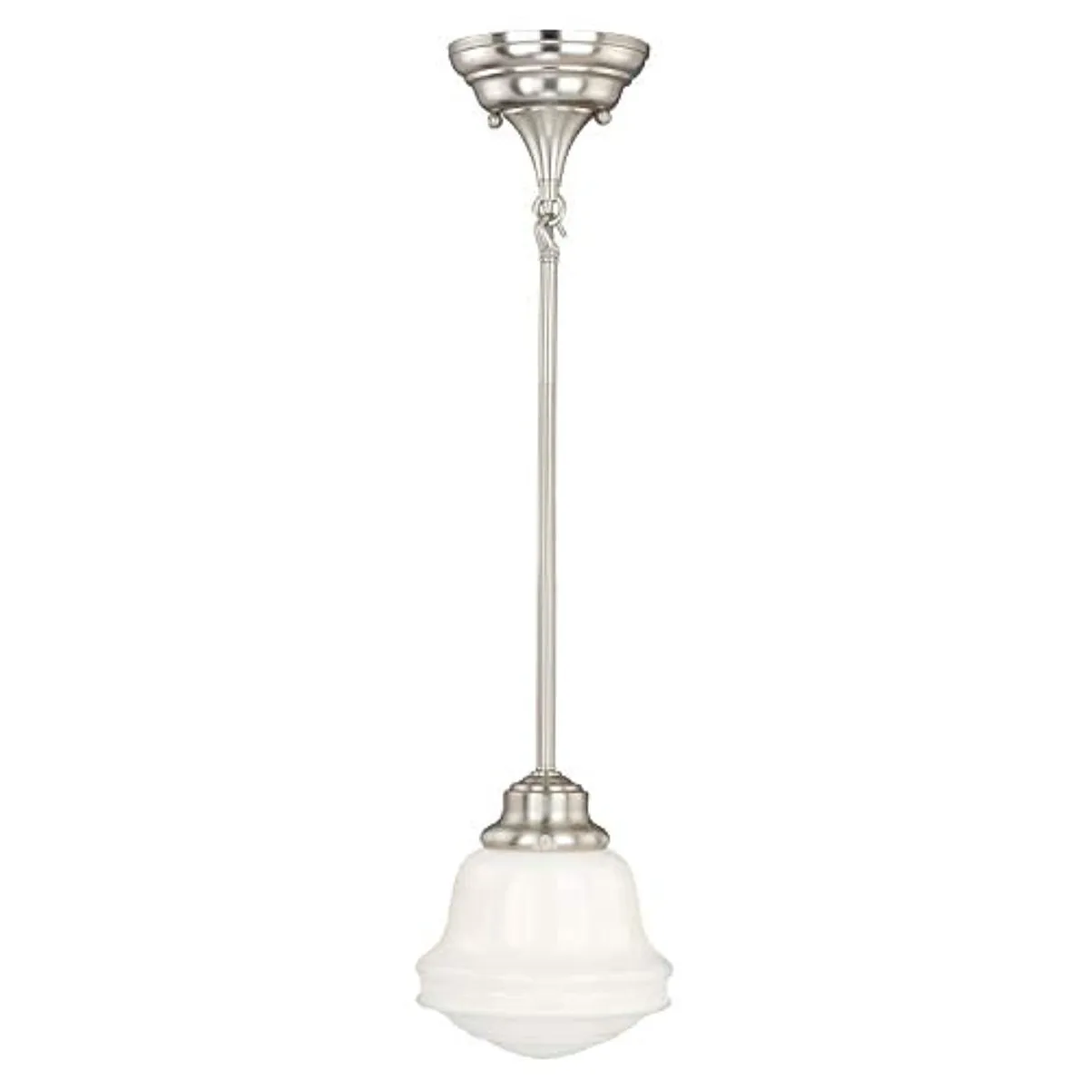 Vaxcel Vaxcel Huntley satin nickel mini pendant white glass 6.25 in W x 15 in H — product photo