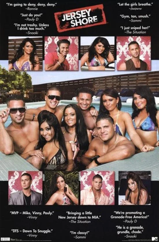 Rectangular poster print 24 x 36 inches Jersey Shore quotes on heavy paper