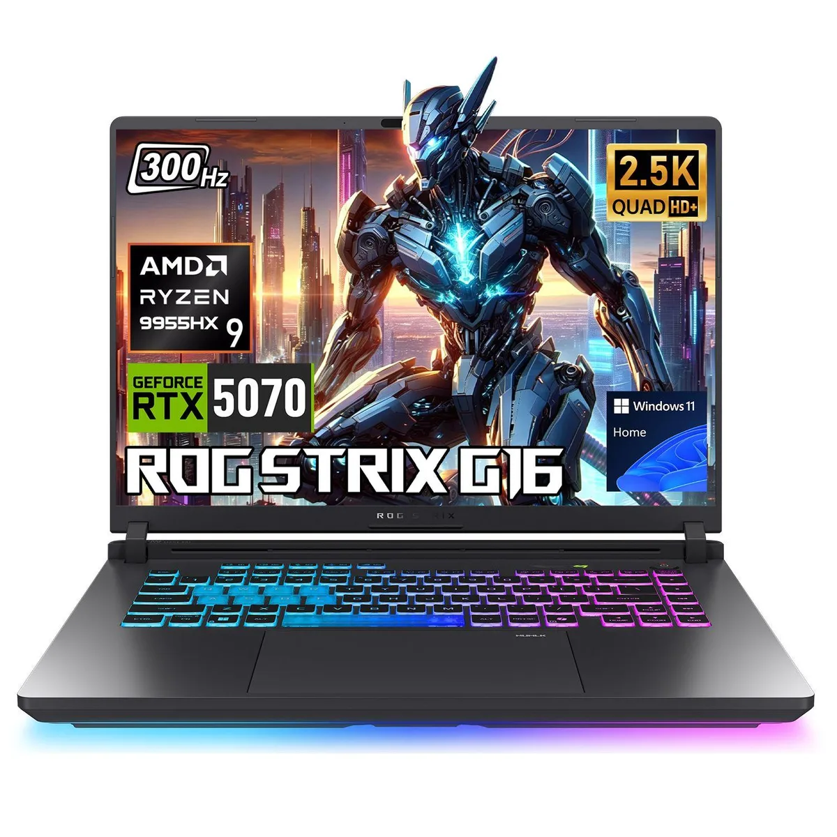 ASUS ASUS ROG G16 16" WQXGA 300Hz AMD Ryzen 9 9955HX RTX 5070 16GB DDR5 1TB laptop — product photo
