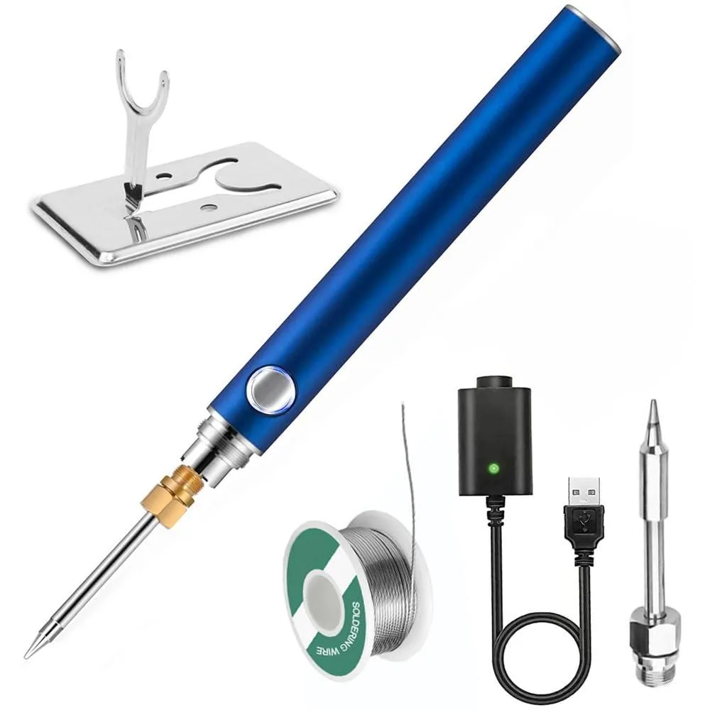 Cordless soldering iron, 5.5 inches, matte finish, indicator light
