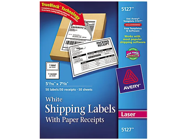 Avery Avery 5127 Shipping Labels with Paper Receipts 50 Pack — product photo