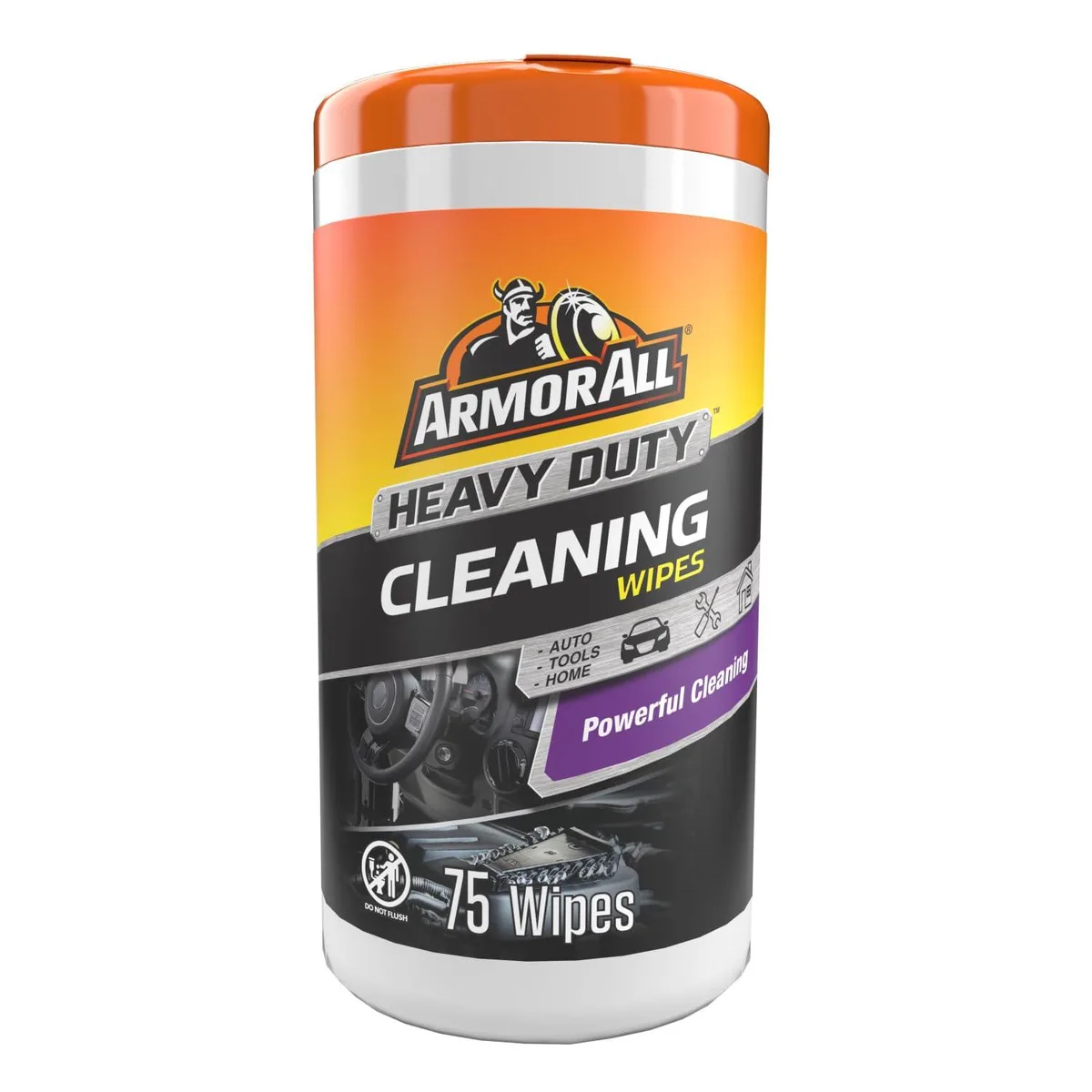 Cylindrical canister of 75 heavy-duty cleaning wipes