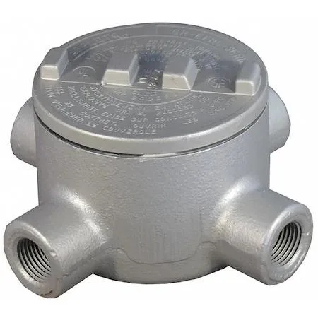 Iron conduit outlet body, round back, 1 inch trade size