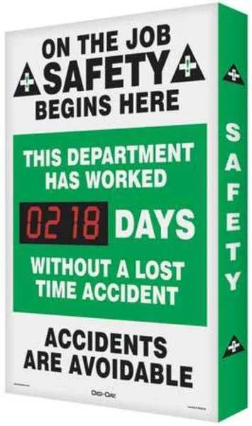Accuform Signs Accuform Signs SCK110 Safety Record Sign 29 x 20 in Aluminium English — product photo