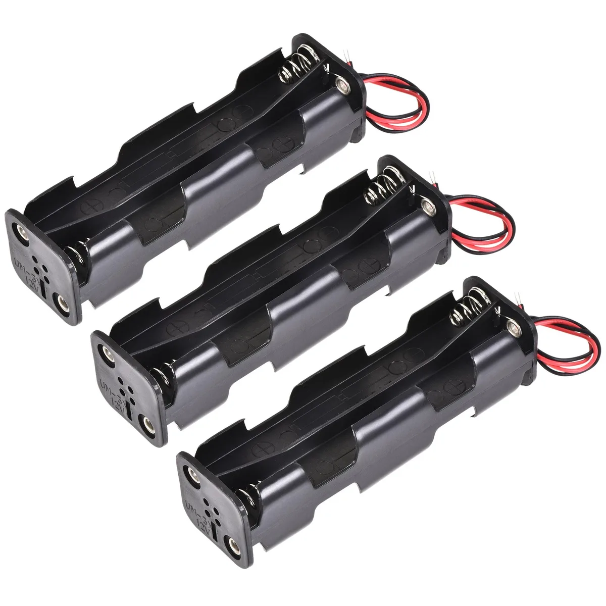 Unique-Bargains Unique-Bargains AA Battery Case 8-Slot 3-Pack 13cm Wires Switch — product photo