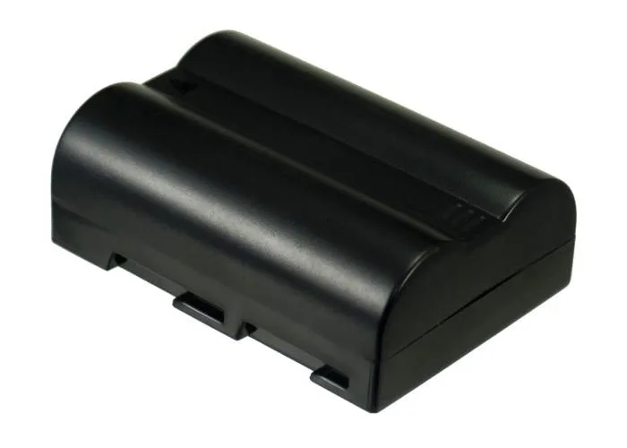 Rectangular grey lithium-ion camera battery with contacts on one end