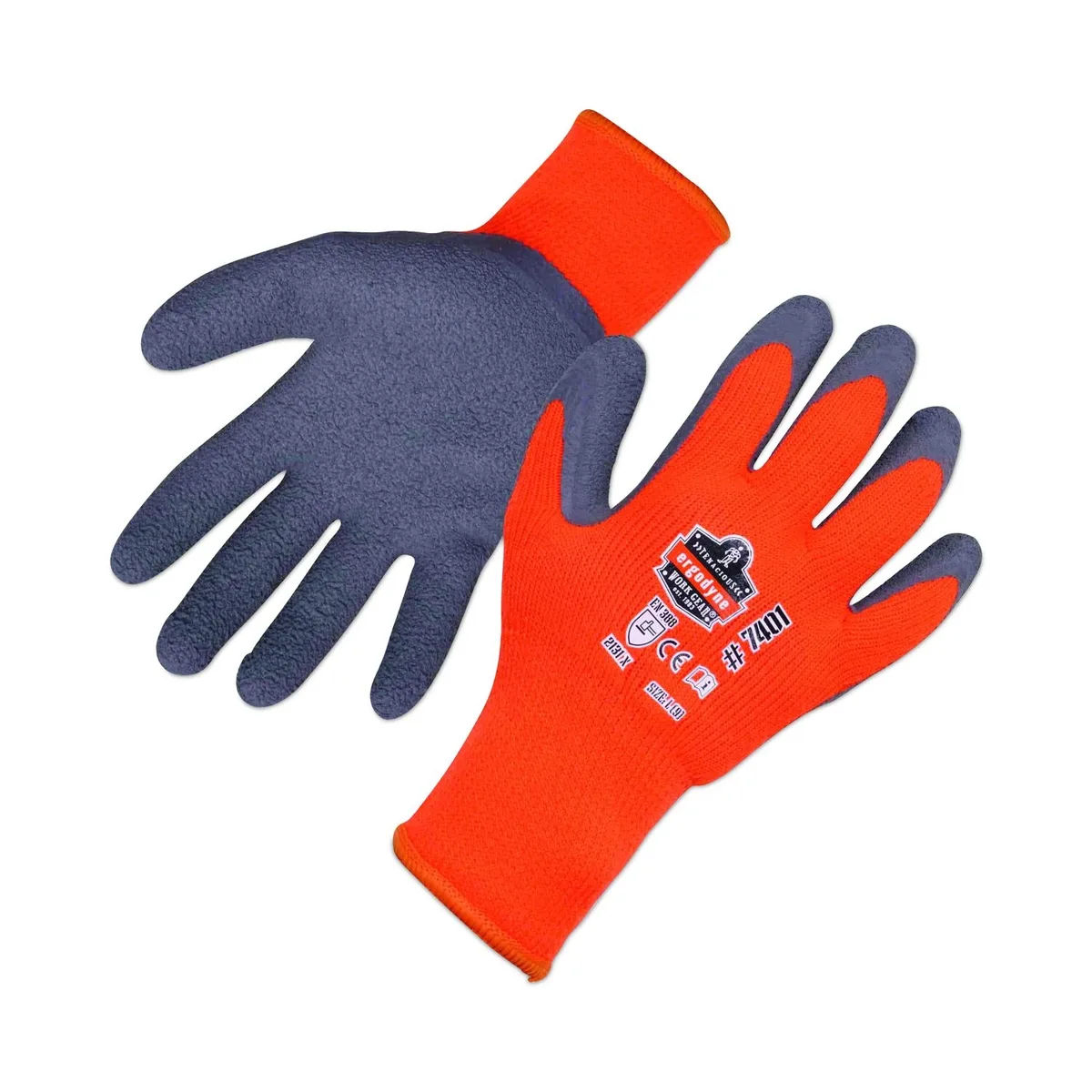 Ergodyne Ergodyne ProFlex 7401-CASE Coated Lightweight Winter Gloves Medium Orange 9" EN388 2131X — product photo