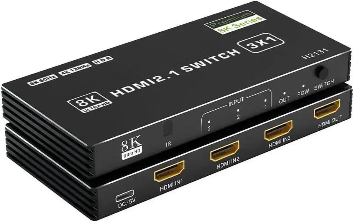 SMUGDESK SMUGDESK 3×1 HDMI 2.1 Switch 48Gbps HDR10 Auto Switch IR Remote CEC 8K@60Hz 4K@120Hz — product photo