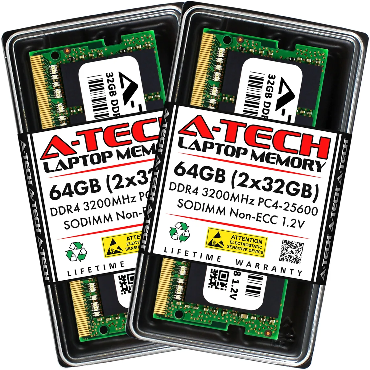 A-Tech A-Tech 64GB (2x32GB) DDR4 3200MHz CL22 1.2V 260-Pin SO-DIMM Laptop RAM — product photo