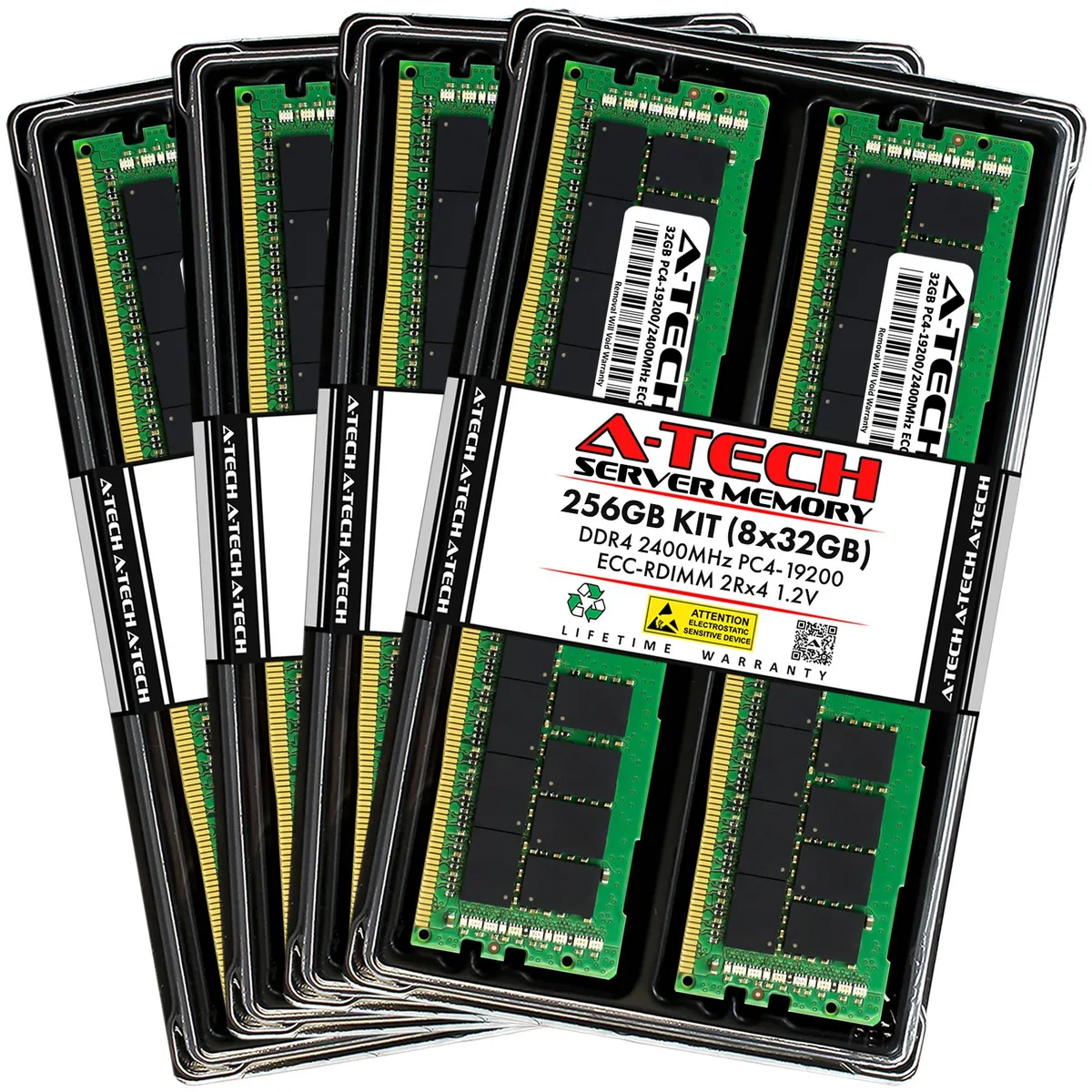 A-Tech A-Tech 256GB (8x32GB) DDR4 2400 ECC RDIMM 2Rx4 server RAM — product photo