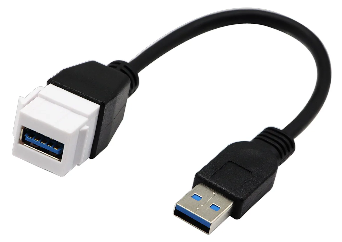 Vszerda Vszerda USB 3.0 Keystone Jack Cable 22cm White/Black — product photo