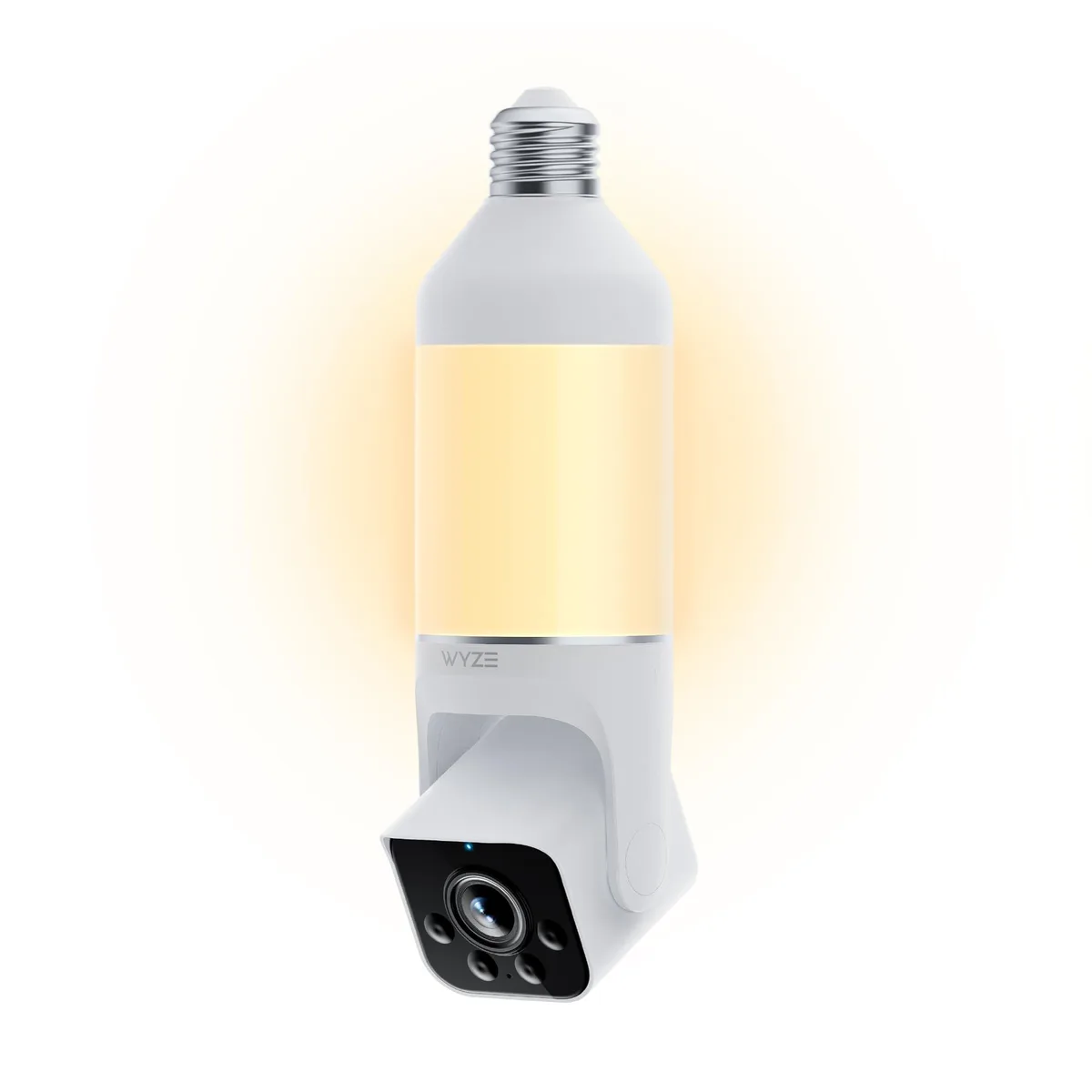 White E26 light-bulb camera with telescoping lens, 2.36 inch diameter, 160 degree view