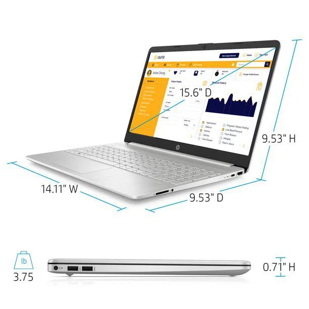 HP HP 15-dy2132wm laptop 15.6" FHD touch Core i3-1115G4 8GB 256GB Silver Windows 10 — product photo