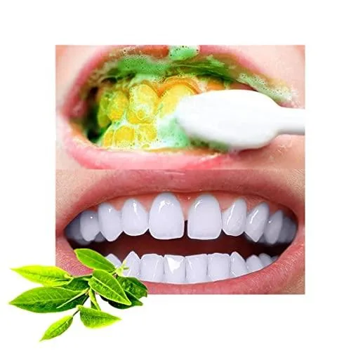 Small white pouch containing 20g green tea whitening powder