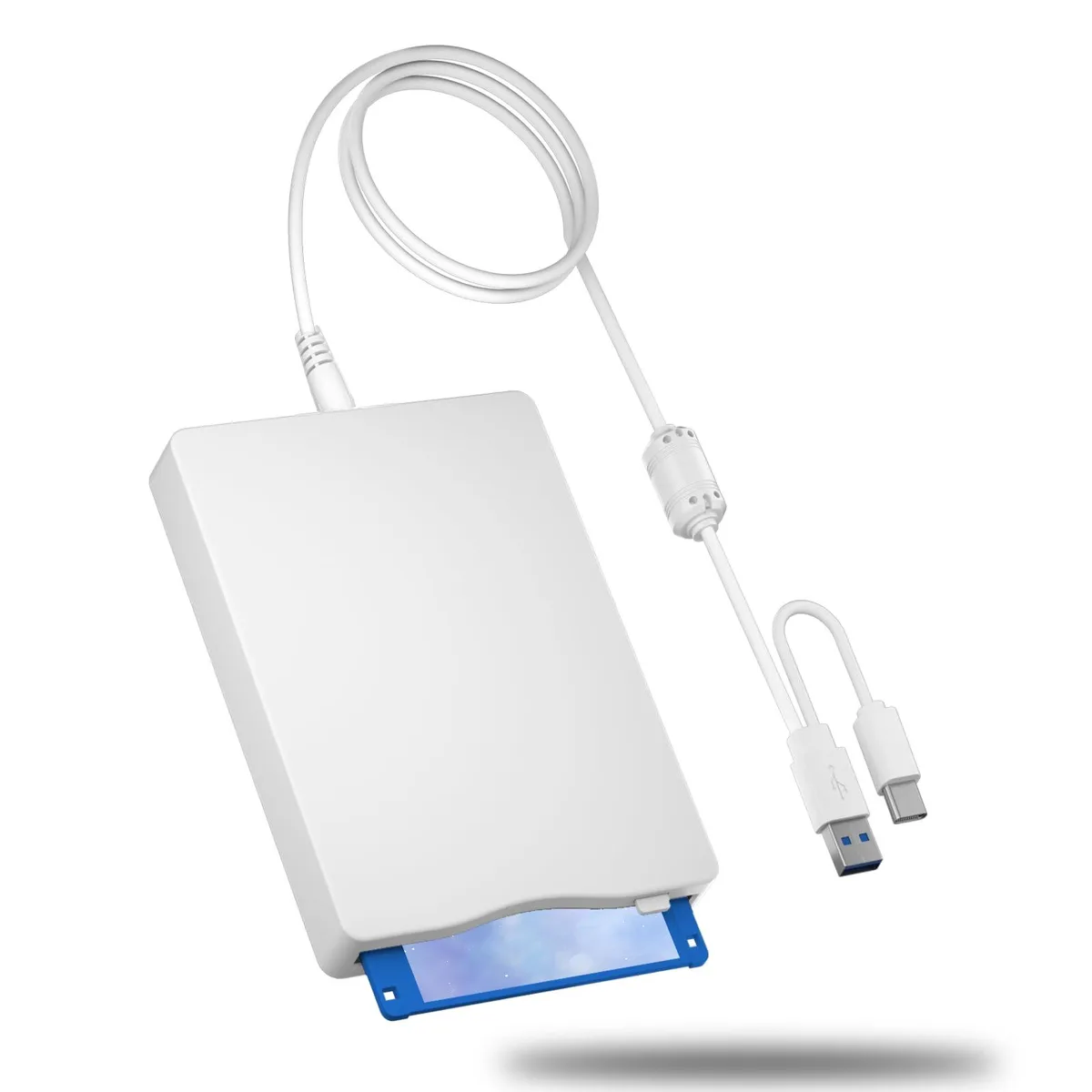 MthsTec MC-RQ 3.5" USB 2.0 Type-C Floppy Drive Diskette 1.44MB 10 Pack White — product photo