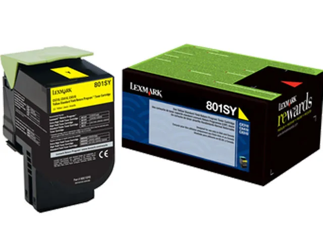 Lexmark Lexmark 80C1SY0 Yellow Toner Cartridge (Genuine) 2000 Pages — product photo