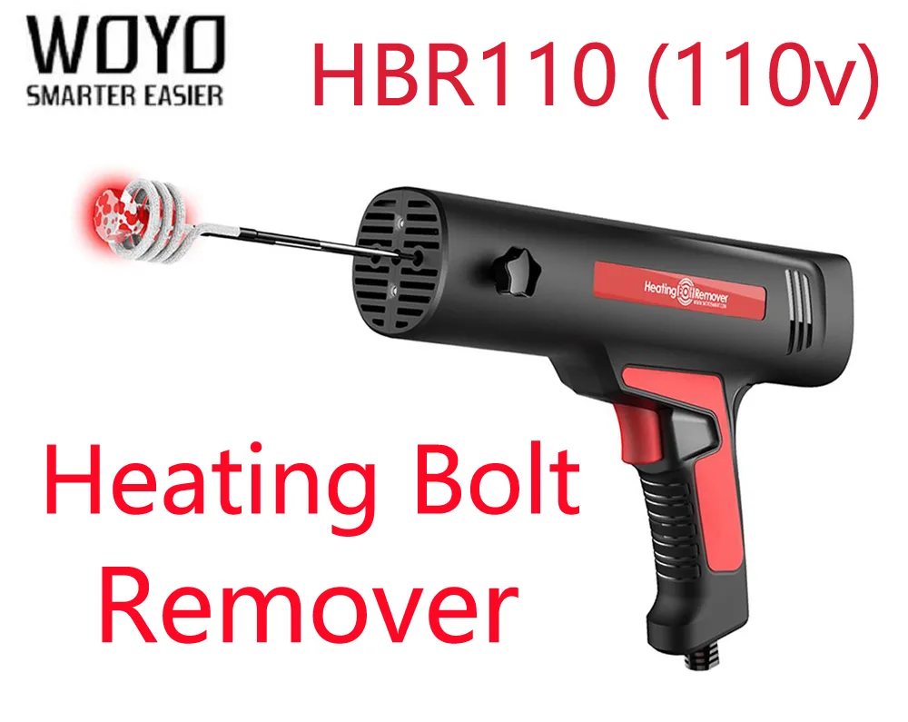 Grey induction heating bolt remover unit with four coils and two LED lights