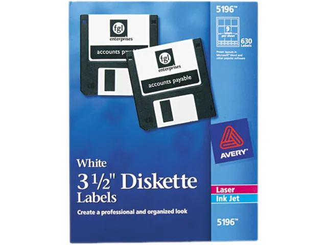 Avery Dennison Avery Dennison 5196 floppy disk labels 630 per box — product photo