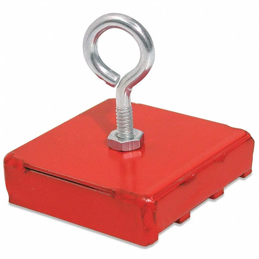 Ceramic lifting magnet in steel casing, 2 inch diameter