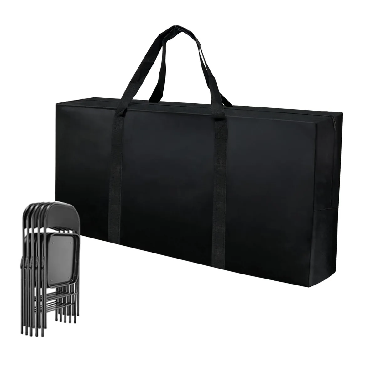 Black rectangular 600D nylon storage bag with padded carry handle and heavy-duty zipper, 40.5 by 12.5 by 20 inches