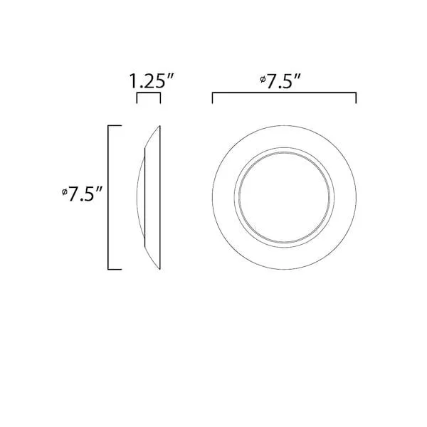 Compact 7.5 inch LED flush mount in white finish