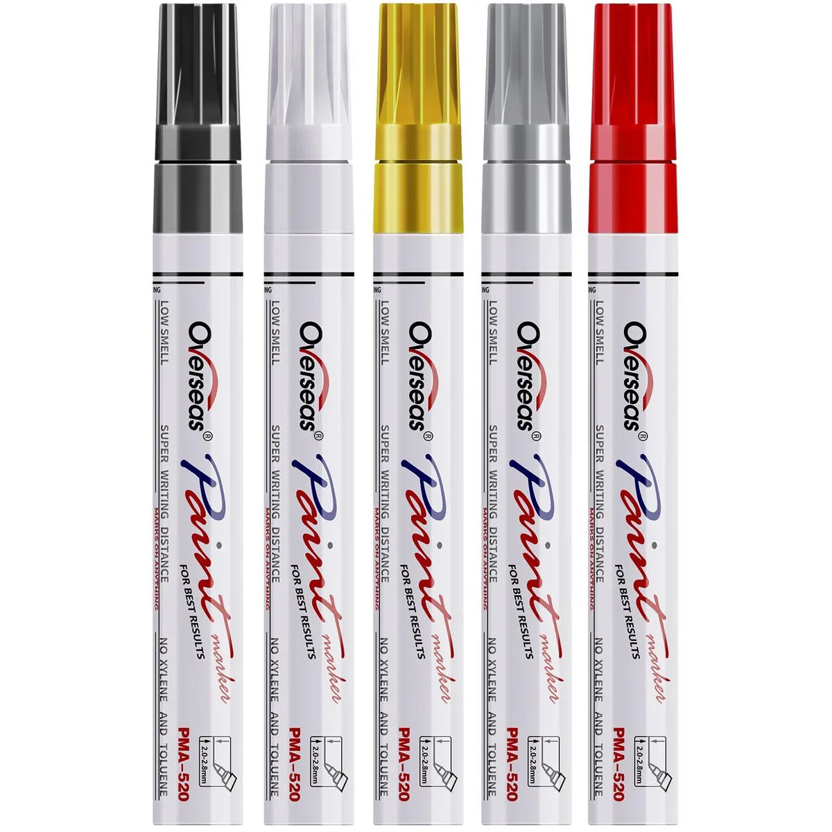 Oil Based Paint Pens 5 Colors Metallic Permanent Markers — product photo