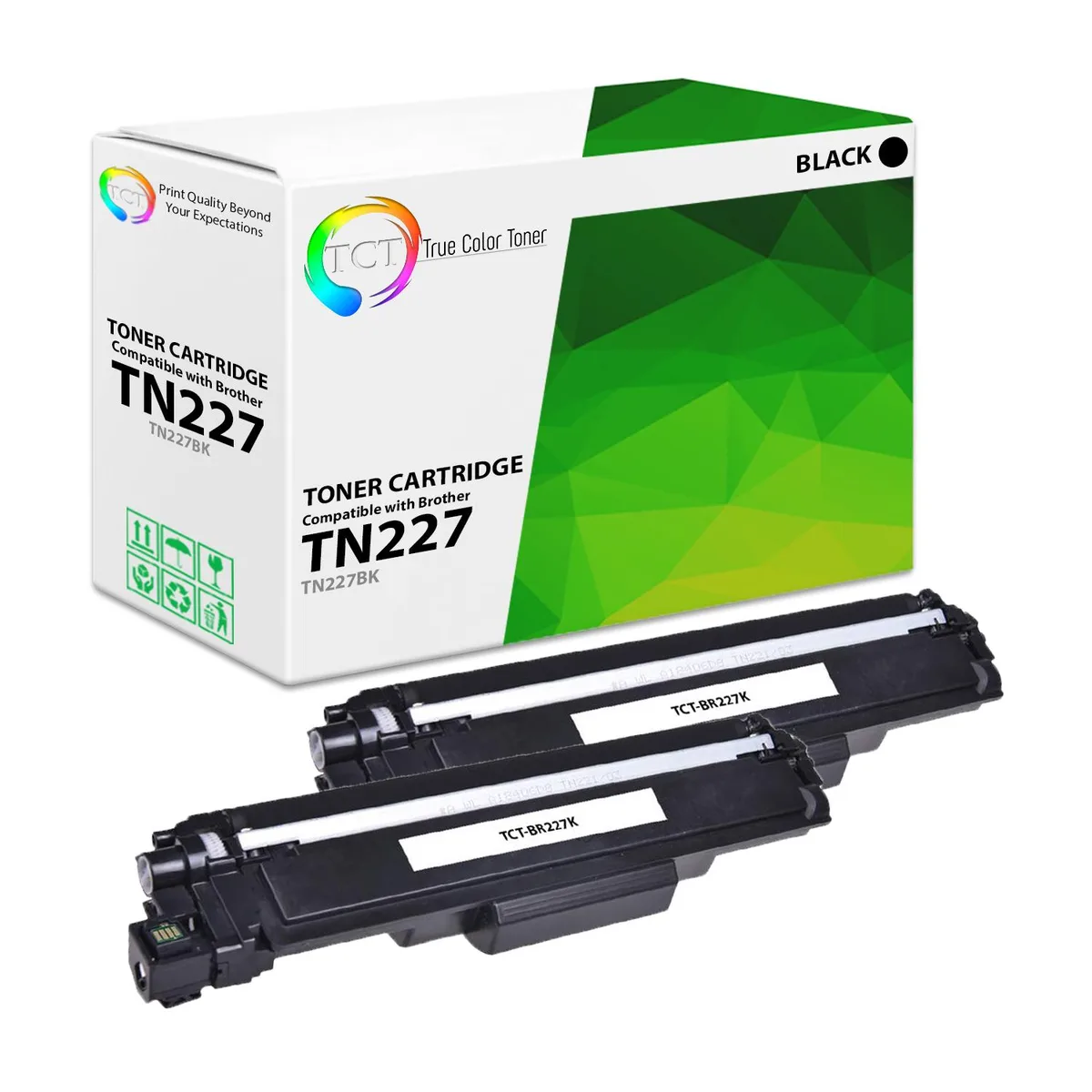 True Color Toner True Color Toner TN-227BK Black Toner Cartridge 2 Pack 3000 Pages — product photo