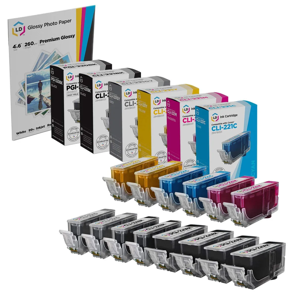 LD Products LD Products PGI-220 &amp; CLI-221 14-Pack Ink Cartridge Set — product photo