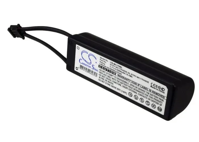 Rectangular Cameron Sino MC17 replacement battery in black plastic housing