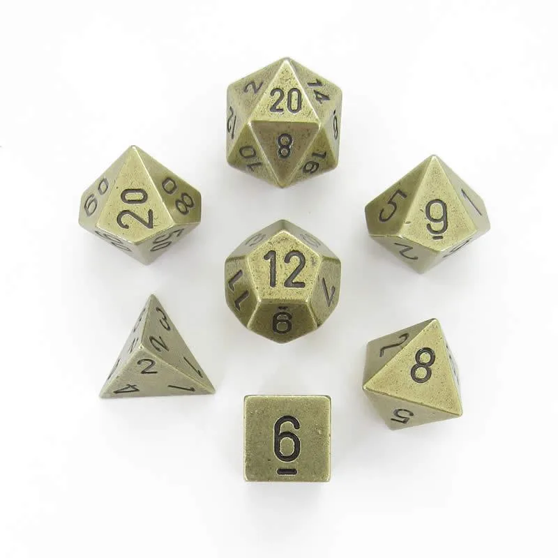 Chessex Chessex 7-Die Metal Set Old Brass 2018 Test Color CHX-27023 — product photo
