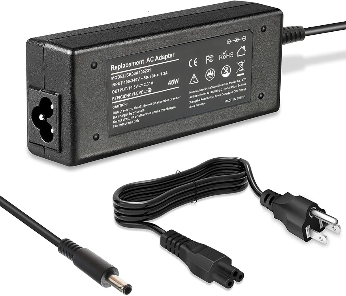 myVolts myVolts 45W 19.5V 2.31A AC Adapter for Dell Inspiron 11 13 14 15 17 3000 5000 7000 Series — product photo