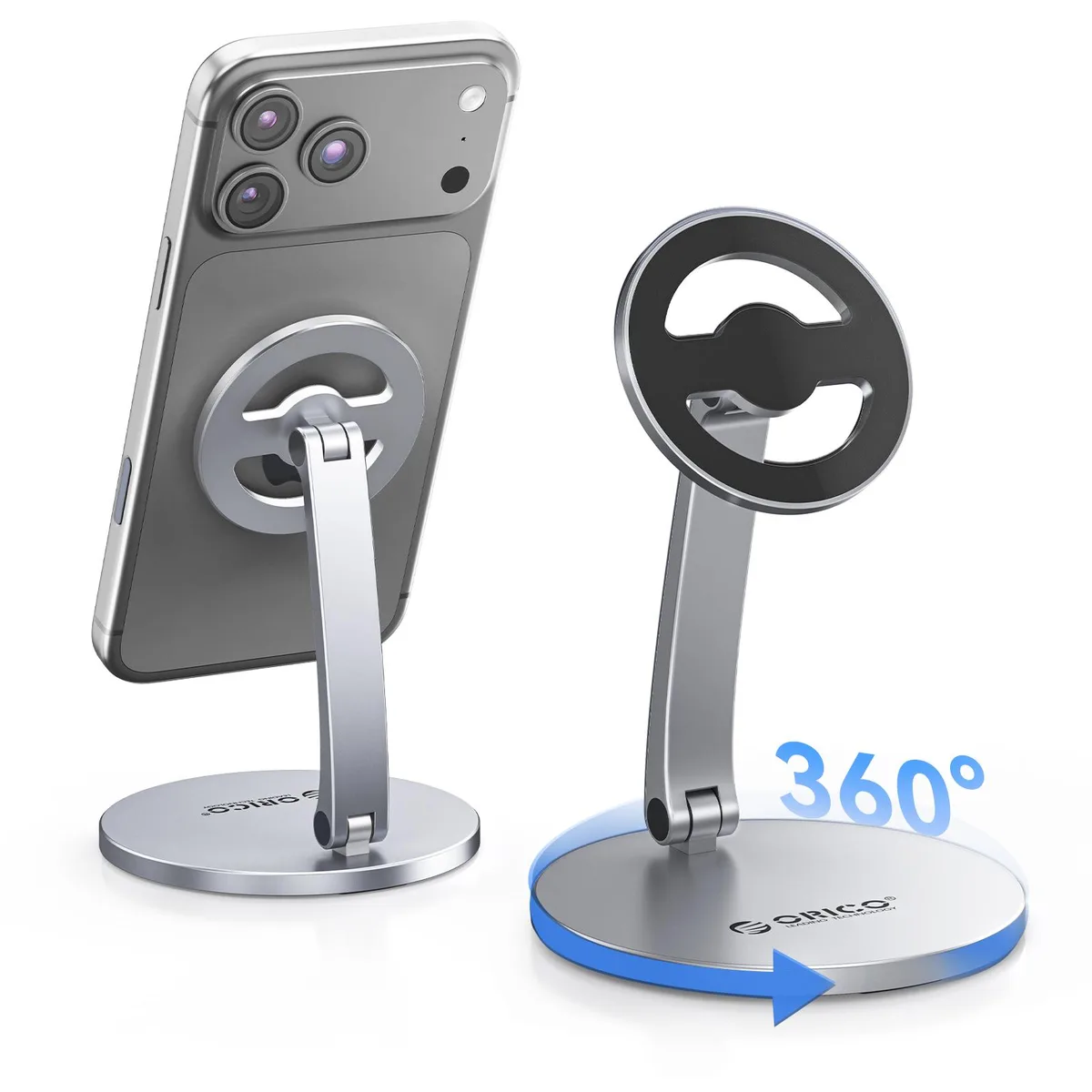 Orico Orico Aluminum Phone Stand PS2 Silver 6.9" 360° Rotation — product photo