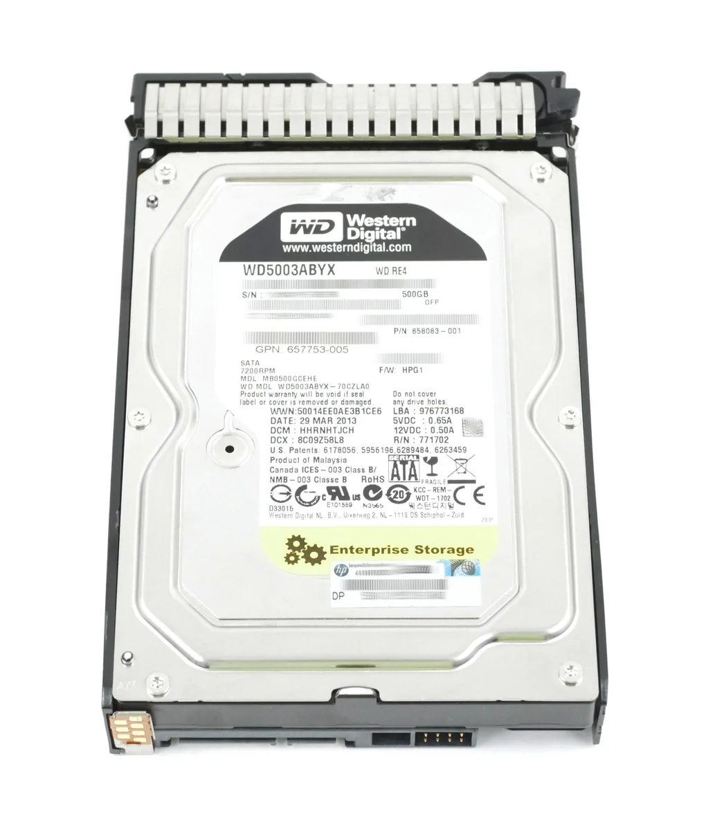 HP HP WD5003ABYX-70CZLA0 500GB 7200 RPM SATA 3.5" internal hard drive — product photo