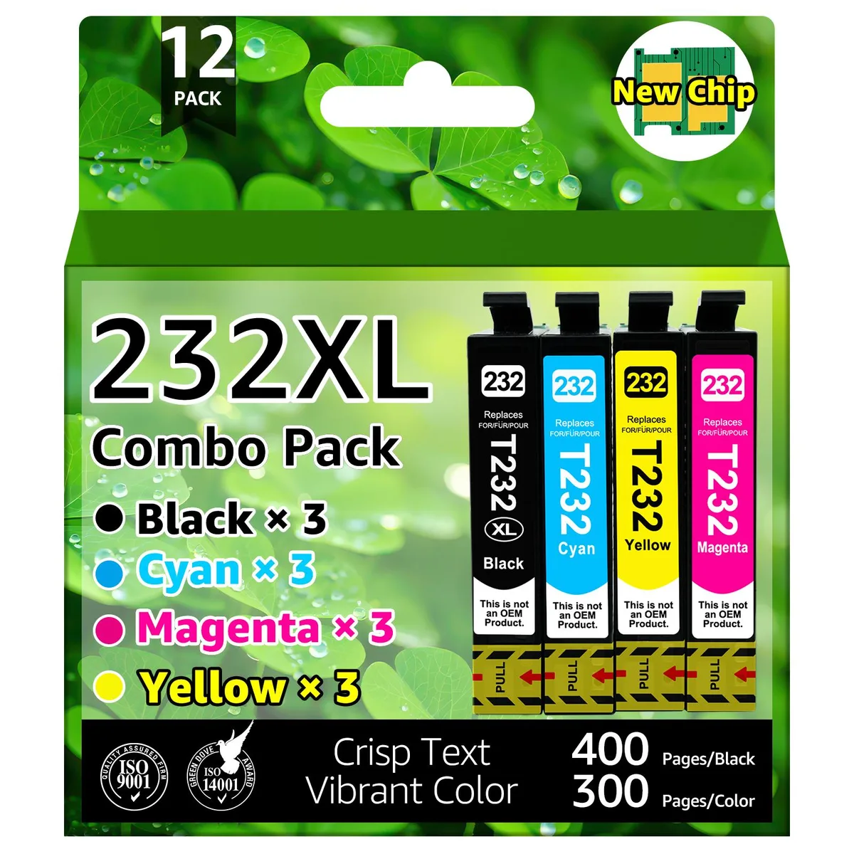 GREENCYCLE GREENCYCLE 232XL Compatible Ink Cartridges 12 Pack Black/Cyan/Magenta/Yellow — product photo