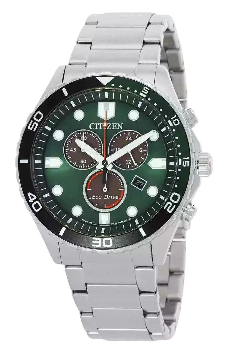 Citizen Citizen Eco-Drive Chronograph GMT Green Dial 100M AT2561-81X — product photo