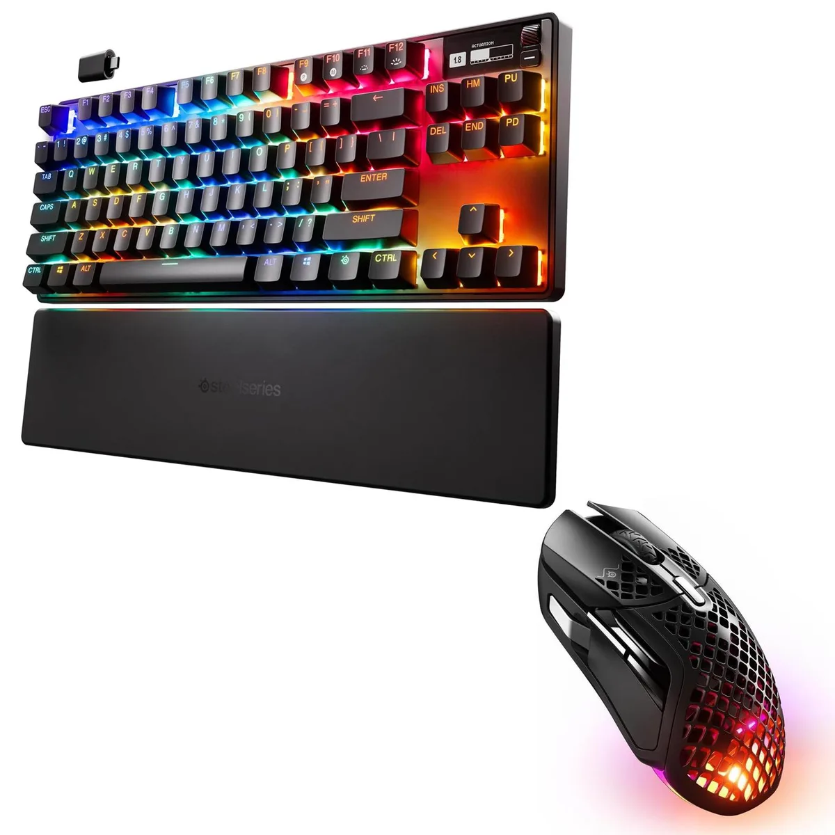 SteelSeries SteelSeries Apex Pro TKL Wireless HyperMagnetic gaming keyboard with Aerox 5 Wireless mouse — product photo