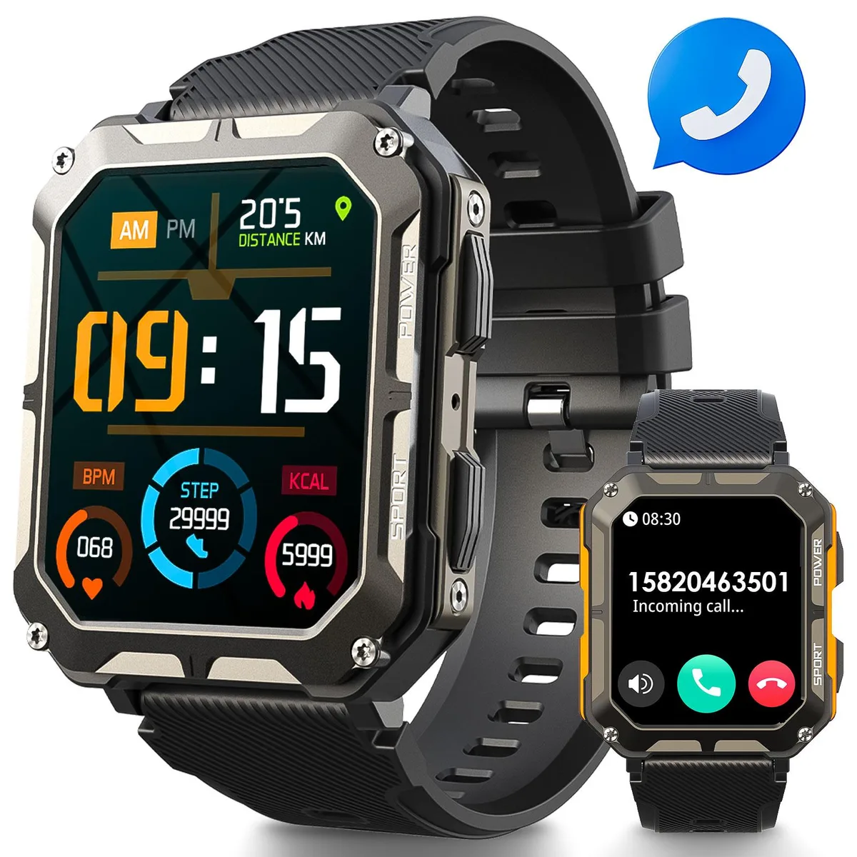 EIGIIS EIGIIS Black 1.73" smart watch — product photo