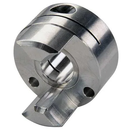 Aluminium jaw coupling hub, 25.4 mm diameter, 35.3 mm long, 8 mm clamp bore