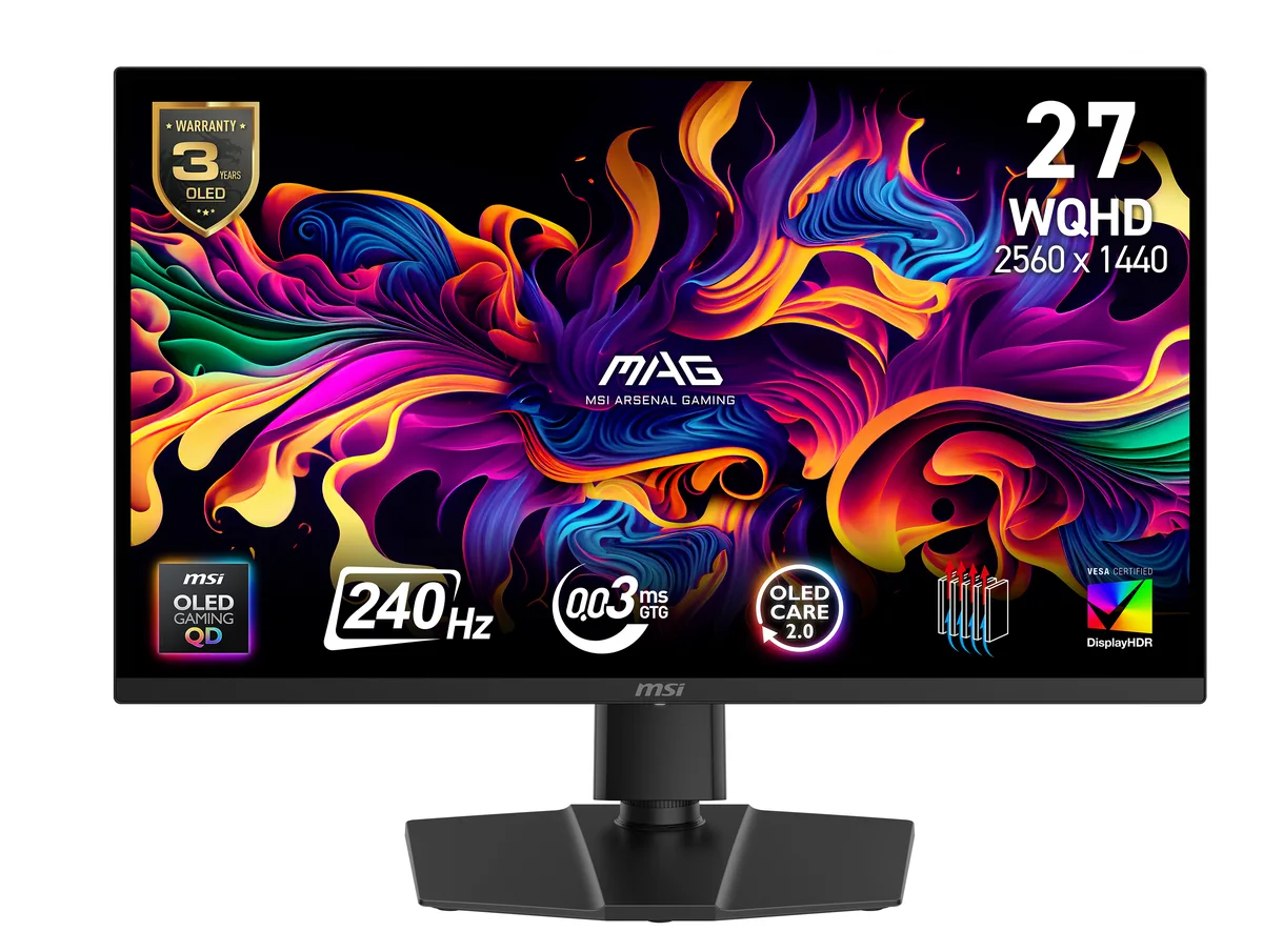 MSI MSI 9S6-3CD89T-026 MAG 271QP QD-OLED X24 27" 240Hz gaming monitor — product photo